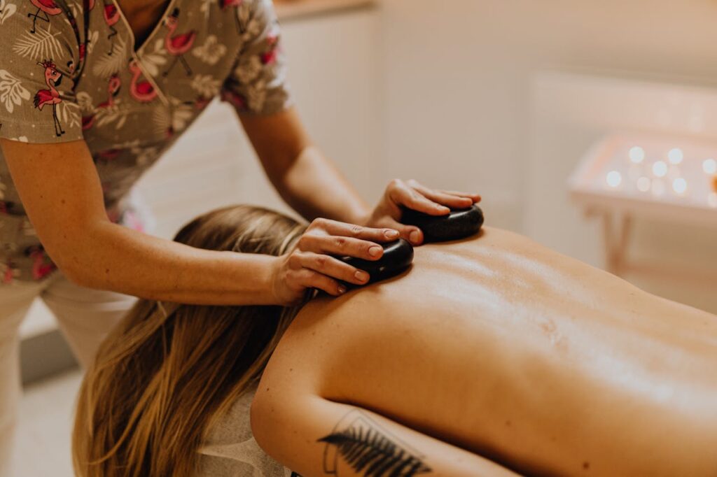 Woman During Massage Therapy